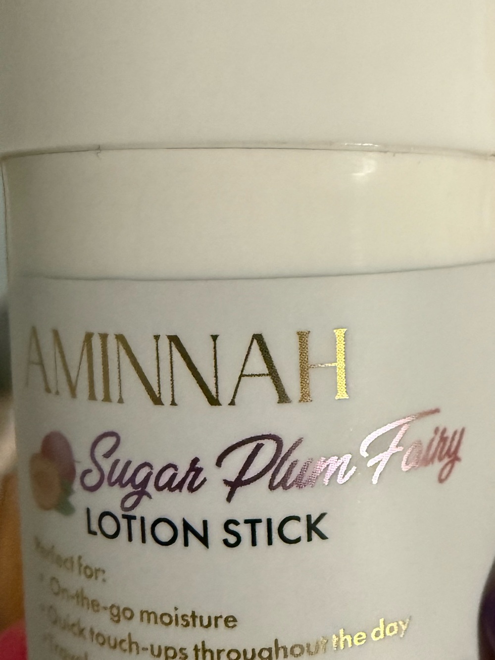 AMINNAH “Sugar Plum Fairy”Lotion Stick! On the go Hydration! Limited Edition NEW - Picture 6 of 8